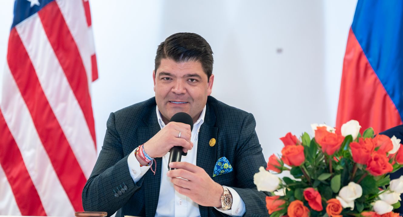 Juan Diego Gómez Jiménez, presidente del senado, el expositor sobre la zona franca ley común. Presidió el foro territorial 2022. Cortesía.