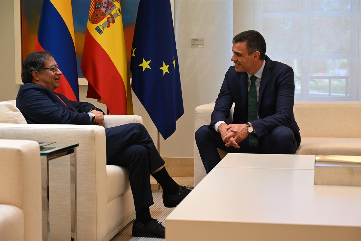 España apoya reformas y Paz Total de Petro.Aquí el presidente de Colombia Gustavo con su homólogo de España Pedro Sánchez/Pool Moncloa / Borja Puig de la Bellacasa
