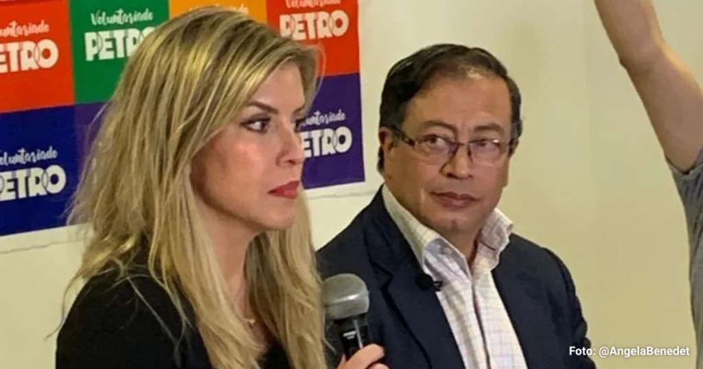 Angela Benedetti y el presidente Gustavo Petro cuando hicieron campañas.